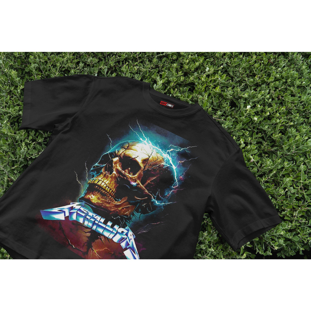 Band rock T-shirt | Colorful Holographic Skull T-Shirt | Aesthetic Unisex Tee
